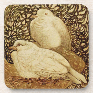WEISSE DOVEN IN Brown, Sepia Untersetzer