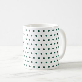 Weiße dunkelgrüne Polka Dots Clean einfache Minima Kaffeetasse