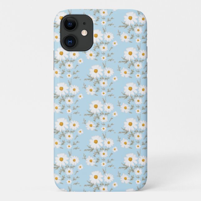 Weiße dunkle Blume (himmelblauer Hintergrund) Case-Mate iPhone Hülle (Rückseite)