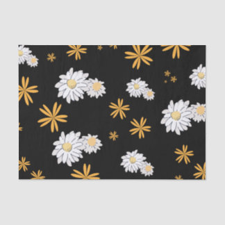 Weiße dunkle Blume in schwarzem Hintergrund Seidenpapier
