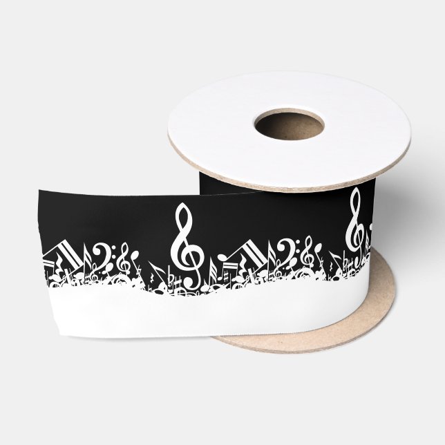 Weiße durcheinandergebrachte musikalische satinband (Spule)