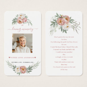 Weiße Dusty Rose Blumengebet Foto Beerdigung Gebet
