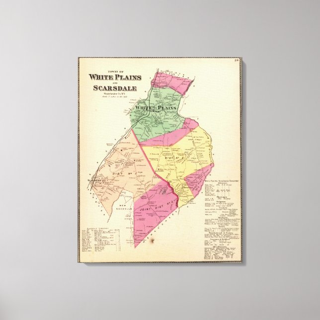 Weiße Ebenen, scarsdale Städte Leinwanddruck (Vorderseite)
