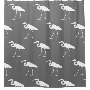 Weiße Egret und Grau an der Südküste Duschvorhang