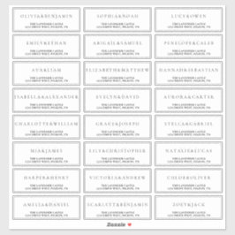 Weiße einfache formelle Hochzeitsadresse Aufkleber