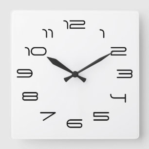 Weiße Einfachheit Quadratische Wanduhr