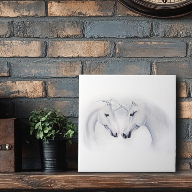 Weiße Einhörner Fliese (Von Creator hochgeladen)