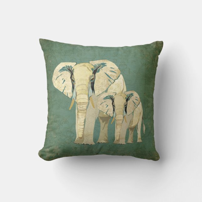Weiße Elefant-Kissen Kissen (Vorderseite)