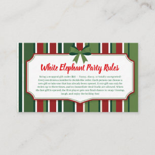 Weiße Elefant Party Regeln Karte   Lustig & Elegan
