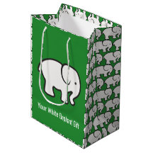 Weiße-Elefanten-Design-Geschenktasche