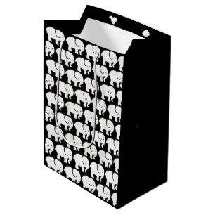 Weiße Elefanten gestalten Geschenktasche Mittlere Geschenktüte