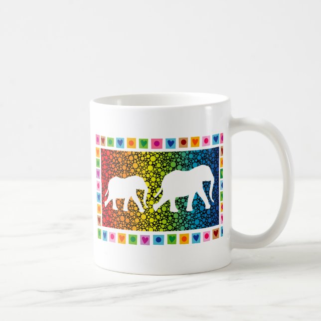 Weiße Elefanten Kaffeetasse (Rechts)