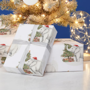 Weiße Elefanten-Party-Weihnachtspapier Geschenkpapier