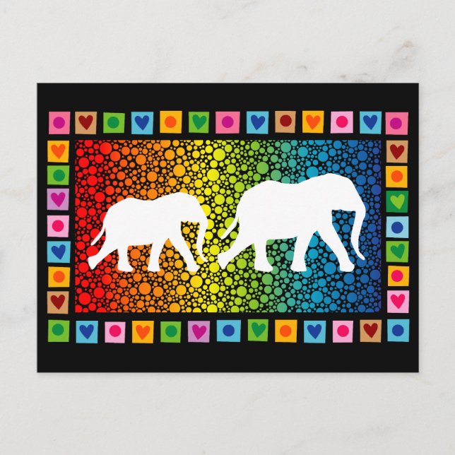 Weiße Elefanten Postkarte (Vorderseite)