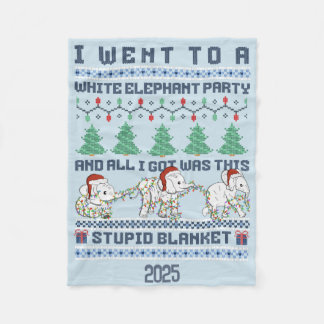 Weiße Elefantenparty Individuelles Geschenk Lustig Fleecedecke
