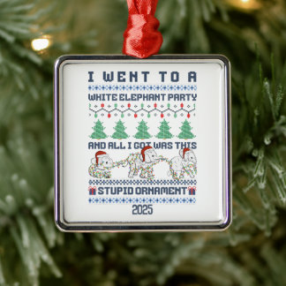 Weiße Elefantenparty Individuelles Geschenk Lustig Ornament Aus Metall