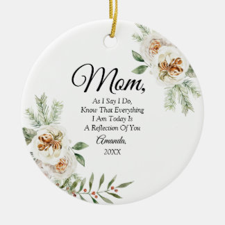 Weiße Elegante Blumenmutter der Braut Keramik Ornament