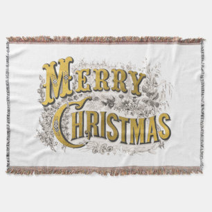 Weiße Elegante Frohe Weihnachten Rustikale Vintage Decke
