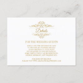 Weiße elegante Goldrahmen-Hochzeitskarte Begleitkarte