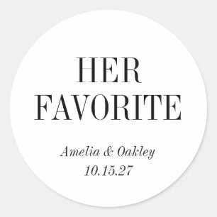 Weiße, elegante Hochzeit begünstigen ihre Liebling Runder Aufkleber