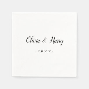 Weiße elegante Hochzeitspapier Serviette