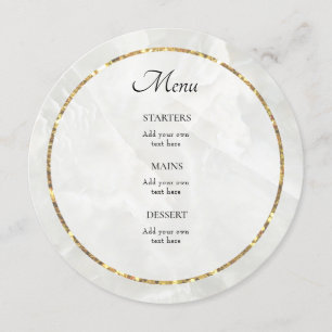 weiße elegante Marmor-Speisekarte Menükarte