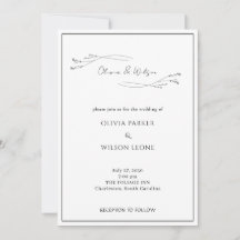 Weiße elegante minimalistische botanische Hochzeit