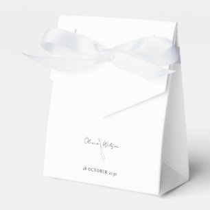 Weiße elegante minimalistische botanische Hochzeit Geschenkschachtel