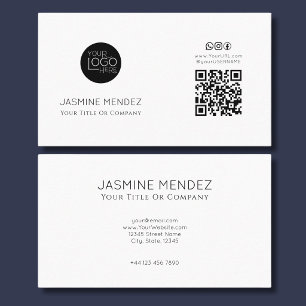 Weiße elegante moderne QR-Code-Logo-Sozial-Symbole Visitenkarte