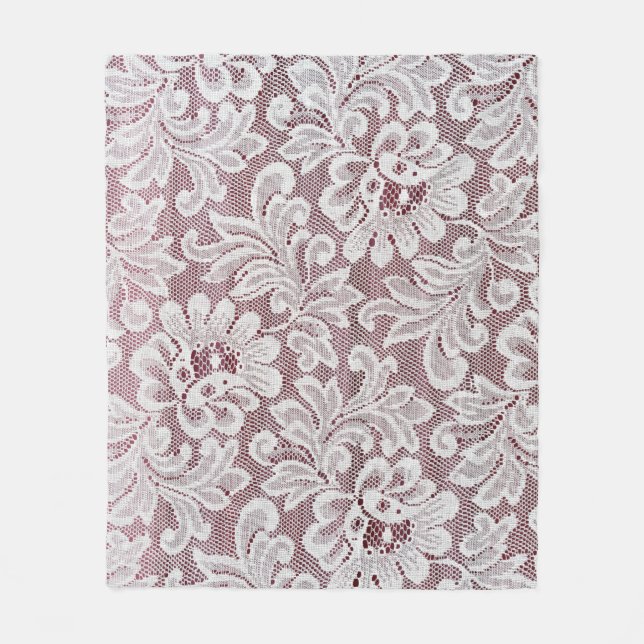 Weiße, elegante Spitzentextur mit nahtloser Bea Fleecedecke (Vorderseite)