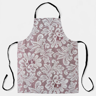 Weiße, elegante Spitzentextur mit nahtloser Bea Schürze