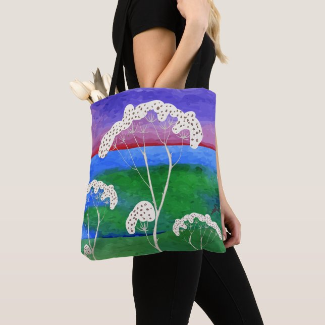 Weiße Elfenbäume Tasche (Von Nahem)
