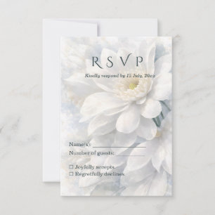 Weiße Elfenbein-Stille Luxus Romantische Elegante  RSVP Karte