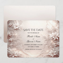 Weiße Elfenbeinblütenkarte Save the Date