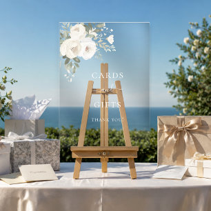 Weiße Elfenblumen-Hochzeitskarten-Geschenke Acrylschild