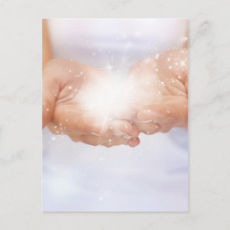 Weiße Energie Heilung Hände Reiki Heiler Schaman Postkarte