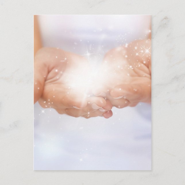 Weiße Energie Heilung Hände Reiki Heiler Schaman Postkarte (Vorderseite)