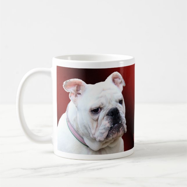 Weiße englische Bulldogge Kaffeetasse (Links)