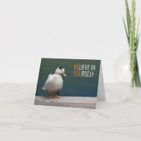 Weiße Ente glauben an sich selbst