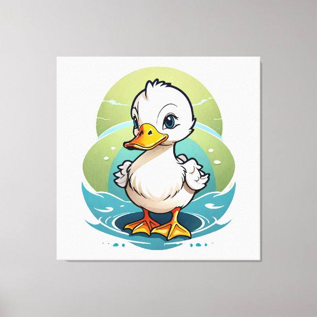 weiße Ente Leinwanddruck (Vorderseite)