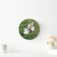 Weiße-Enten-Wanduhr