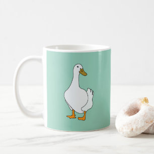 Weiße Entenvogel-Ente Kaffeetasse