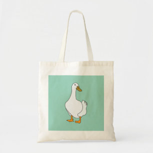 Weiße Entenvogel-Ente Tragetasche