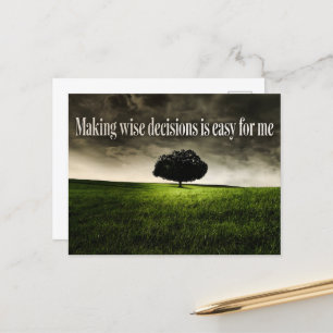 "Weiße Entscheidungen treffen" Motivation Affirmat Postkarte