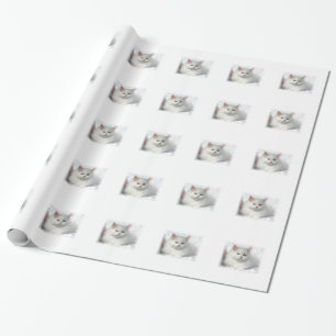Weiße entzückende persische Katze Geschenkpapier