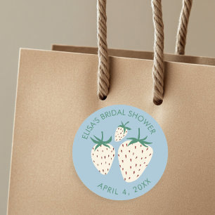 Weiße Erdbeere Pineberry BRAUTSHOWER Benutzerdefin Runder Aufkleber