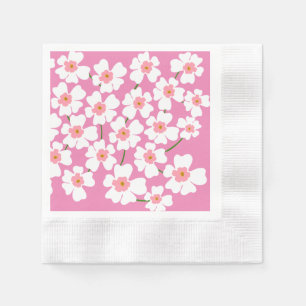 Weiße Fantasy-Blume Lover Pattern Pink Hochzeit Serviette