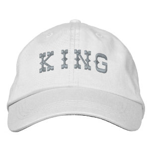 Weiße Farbe - der König-Textname eines Mannes Bestickte Baseballkappe