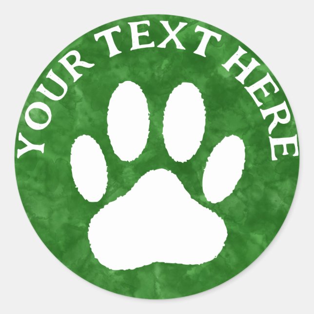 Weiße Farbe Print Custom Text Green Wasserfarbe Runder Aufkleber (Vorderseite)