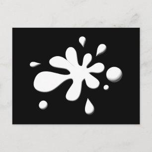 Weiße Farbe Splodge Postkarte